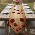 thumbnail image 6 of Red Poppy Flowers Table Runner Linen Burlap Table Runner 72 Inches Long Vintage Country Floral Plant Dresser Scarves for Kitchen Island Coffee Dining Room Party Wedding Banquet Holiday Decor 14"x72", 6 of 8