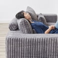 thumbnail image 6 of 87-Inch Oversized Sectional Couch, Comfort Loveseat Lounge Chaise with Two Removable Footstool, Modern Sleeper sofa for Apartment, Living Room, Bedroom, No Assembly Required (Gray), 6 of 9
