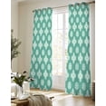 thumbnail image 5 of Teal Green Floral Sheer Curtains 63 Inch Length 2 Panels Set for Living Room/Bedroom, Spring Flowers Modern Abstract Art Farmhouse Kitchen Curtains Grommet Curtains Window Treatments 42"x63"x2, 5 of 7