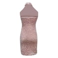thumbnail image 7 of DHFJKG Glitter Halter Dresses For Women Backless Sleeveless Sparkly Sequins Evening Gown Mini Bodycon Sexy Night Out Date Stylish Dresses, 7 of 7