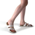 thumbnail image 5 of Bocca Women Adjustable Slide Sandals White Summer Flip-Flops Ring Open Toe 7M, 5 of 7