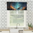 thumbnail image 3 of Wildlife Deer Valance Rod Pocket Window Curtain for Kitchen Hunting Foggy Forest Elk Animal Woodland Thermal Insulated Room Darkening Curtain for Dinning Room 54 by 18 in, 1 Panel, 3 of 6