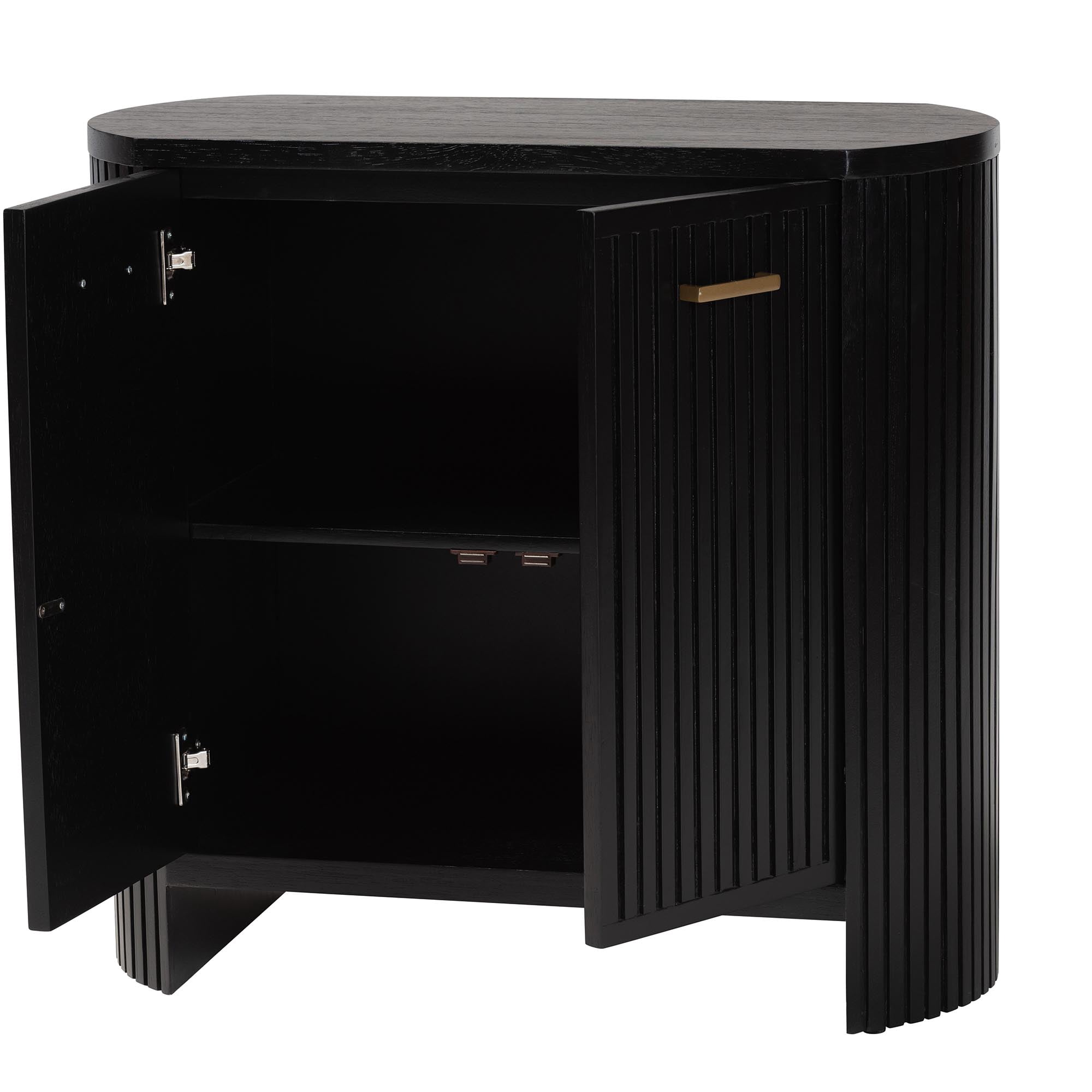 bali & pari Keshet Modern Storage Cabinet, 2-Door, Black