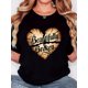 thumbnail image 1 of Playera Deportiva Manga Corta Mujer Dry-FitWomen'S T-Shirt, "Beautifully Broken Love" Print, Retro Minimalist Fashion, Round Neck, Casual And Comfortable, Sports Short-Sleeved T-ShirtFather's Day, M, 1 of 7