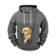thumbnail image 3 of Ceisia Men's Loose Fit Hooded Sweatshirt with Large Pet Pocket & Puppy Print for Casual Wear Dark Gray XL Gifts, 3 of 5