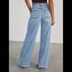 thumbnail image 4 of Pantalones Vaqueros de Pierna para Mujer, Cintura Alta, Elásticos, con Dobladillo Sin Rematar Azul L, 4 of 7