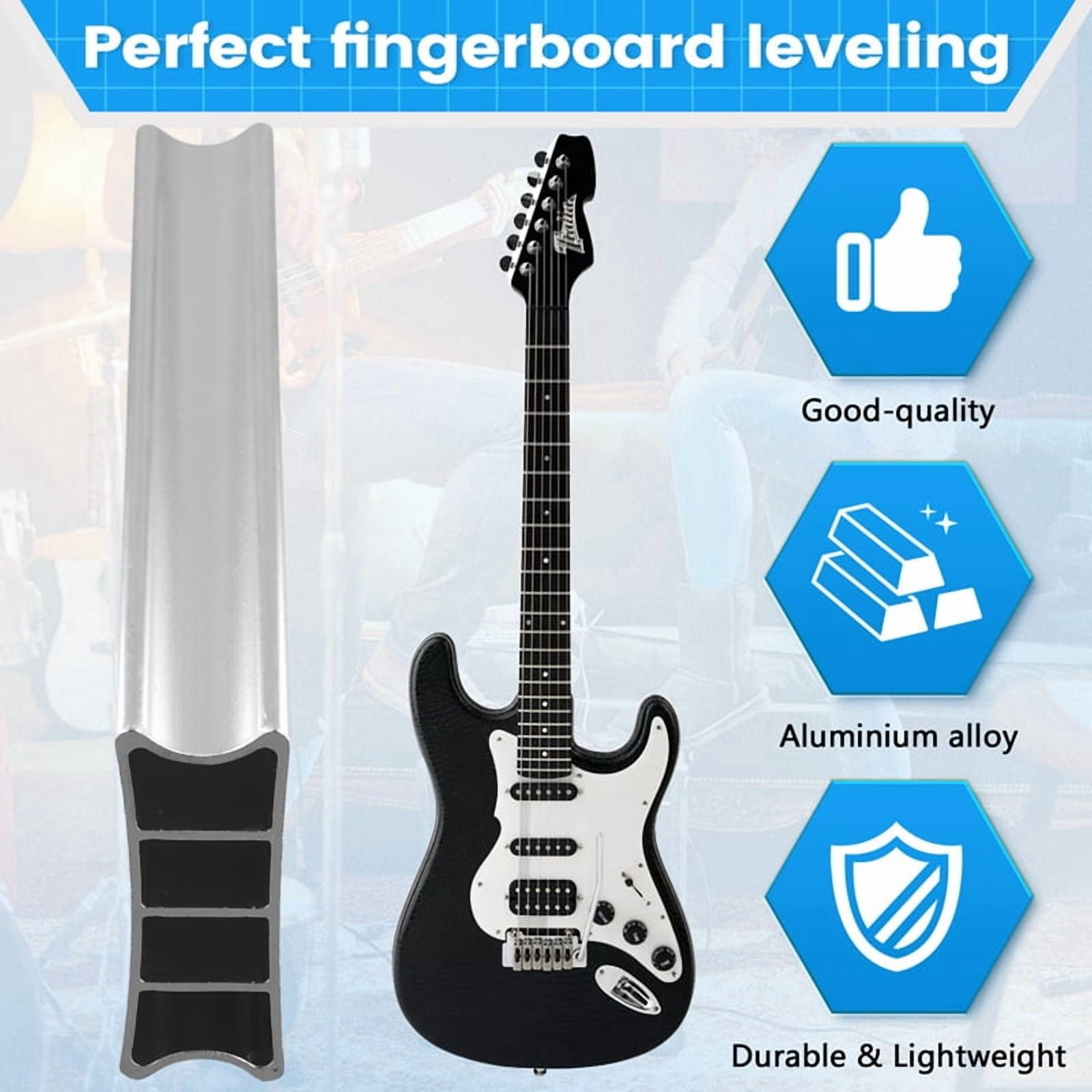 Two-Way Radius Sanding Block Aluminum Alloy Fret Leveling Fingerboard Luthier Tool Guitar Sanding Beam (9.5-20)