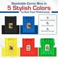thumbnail image 5 of Short Comic Book Bin | Holds 150 Comics | Stackable Plastic Storage | Acid-Free Organizer | Blue, Single, 5 of 6