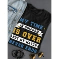 thumbnail image 3 of My Watch Never Ends. T-Shirt Women -Navy Designs, Female Medium, 3 of 4