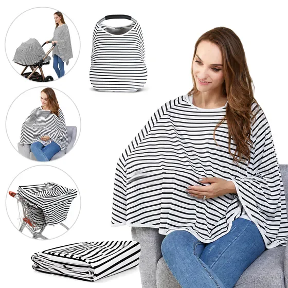 Breathable Nursing Cover, Breastfeeding Cover Up for Women, Multi Use Nestling Baby Nursing Poncho, 360° Full Privacy Breast Feeding Covers for Women, Multipurpose Cover for Car Seat Canopy, Stroller
