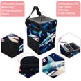 thumbnail image 2 of Starry Shark Foldable Car Trash Can with Lid, Leak-Proof, and Hanging Storage Bag - Car Garbage Can, Car Trash Can, Trash Can for Car, 2 of 6