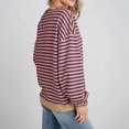 thumbnail image 3 of Lenpel Women's Oversized Striped Sweatshirts Long Sleeve Crew Neck Casual Pullover Tops Trendy Loose Shirts, 3 of 6