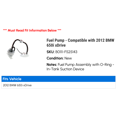 thumbnail image 2 of Fuel Pump - Compatible with 2012 BMW 650i xDrive, 2 of 2