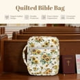 thumbnail image 4 of FOR U DESIGNS Sunflower Print Bible Cover Case Quilted Bible Carrier Tote Bag Lightweight Protective Church Organizer Holder Bag Christian Bible Accessories Gifts, 4 of 7