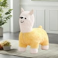 thumbnail image 5 of Chanana Llama-Shaped Footstool with Fleece Cover, Kids Seat/Footrest for Living Room, Yellow, 5 of 9
