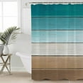 thumbnail image 2 of Small Stall Shower Curtain 36x78 Inch Narrow Half Size Teal Brown Bath Curtains Bathroom Decor Rustic Vintage Abstract Ombre Wooden Plank Waterproof Fabric Shower Curtain Set with Hooks 36 Inch, 2 of 6