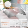thumbnail image 2 of 3 Piece Gradient Pink Grey,Duvet Cover Set California King,Microfiber Comforter/Quilt Cover with Corner Ties and 2 Pillowcases,Modern Abstract Color Ombré Art All Season Bedding with Zipper Closure, 2 of 8