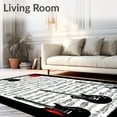thumbnail image 2 of Ultra Soft Area Rug, Musical Notes and Guitar with Non Skid Backing, Non Slip, Stain Resistant, Washable Area Rugs for Living Room, Bedroom(Black, 2X3), 2 of 8