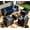 Dark Brown Rattan & Navy Blue Cushions, variant on 7 Piece Wicker Patio Furniture Set, Outdoor Sectional Conversation Set with Tempered Glass Table, Dark Brown Rattan & Navy Blue Cushions for Backyard Deck Garden