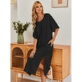 thumbnail image 4 of Avidlove Women's Long Nightgown Short Sleeve Sleepshirt Casual Maxi Loungewear with Pockets, 4 of 7