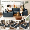 thumbnail image 3 of Aukfa 96" Cloud Sectional Sofa Modular Boneless Couch for Living Room, 2 Storage Pockets&Pillows, Left Chaise, Corduroy, Gray, 3 of 9