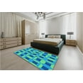 thumbnail image 5 of Ahgly Company Machine Washable Indoor Rectangle Transitional Neon Blue Area Rugs, 2' x 5', 5 of 7