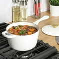 thumbnail image 2 of Crock-Pot 3 Qt Enamel Cast Iron Sauce Pan W/Lid - Matte Linen White, 2 of 5