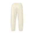 thumbnail image 6 of Women's Solid Lace Trim Barrel Leg Sweatpants High Waist Drawstring Casual Jogger Loungewear Pants With Side Pockets Soft Breathable for Home Gym Daily Wear, 6 of 9
