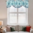 thumbnail image 3 of Summer Starfish Tie Up Valances Curtain, Adjustable Kitchen Teal Orange Ocean Corals Coastal Marine Life Valances for Windows Decor, Rod Pocket Short Curtains Set for Bedroom/Bathroom, 42"x12", 3 of 9