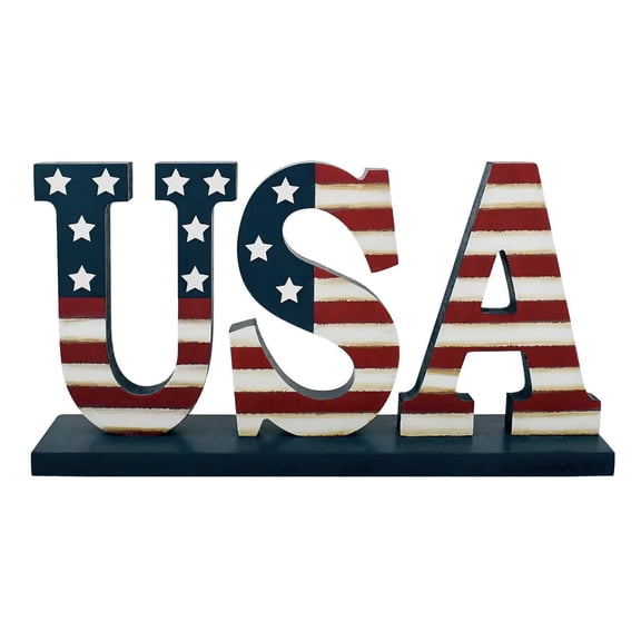 Independence Day Wooden Decor, Patriotic Festival Ornament, Versatile Indoor Outdoor Decoration for Home Holiday Celebration