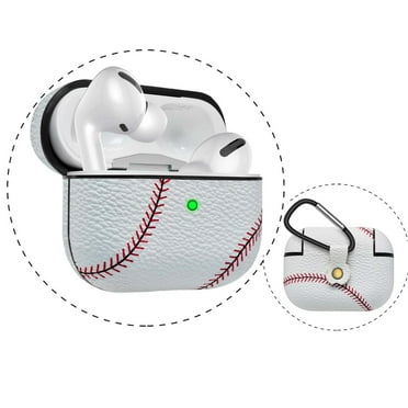 Tekcoo Case for Airpods Pro, Airpods Pro Cover, Airpods Pro Skin Accessories Sport Pattern Airpod Pro Cover Leather Case for Apple Charging Case for AirPods Pro, Baseball