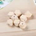 100pcs Unfinished Natural Color Wooden Beads Octagonal DIY Spacer Beads ...