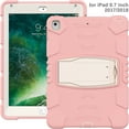 thumbnail image 5 of iPad 5th/6th Generation (9.7 inch, 2017/2018) Case,Dteck Shockproof Rubber 3-layer Protection Armor Hybrid Kickstand Protector Cover for iPad Air 2/iPad Pro 9.7" ,Pink, 5 of 7