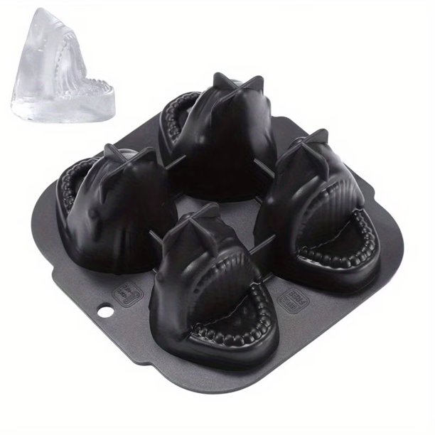 Molde de hielo de silicona con forma de tiburón for cubitos de hielo de whisky grandes, perfecto for uso doméstico