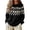 Black-9, variant on Plus Size Sweaters for Women Fair Isle Knit Long Sleeve Crew Neck Pullover Vintage Geometric Loose Fit Casual Fall Winter Sweater Tops
