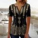 thumbnail image 4 of Puntoco 2024, tops a la moda de verano para mujer, moda de verano para mujer, top Sexy con estampado de pliegues regulares para mujer, top de manga corta con cuello en V y botones, 4 of 5