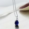 thumbnail image 3 of Gem Stone King 2.55 Cttw Blue Sapphire Necklace for Women | 925 Sterling Silver | Gemstone Birthstone | Oval 9X7MM Pendant Necklace | With 18 inch Silver Chain, 3 of 4