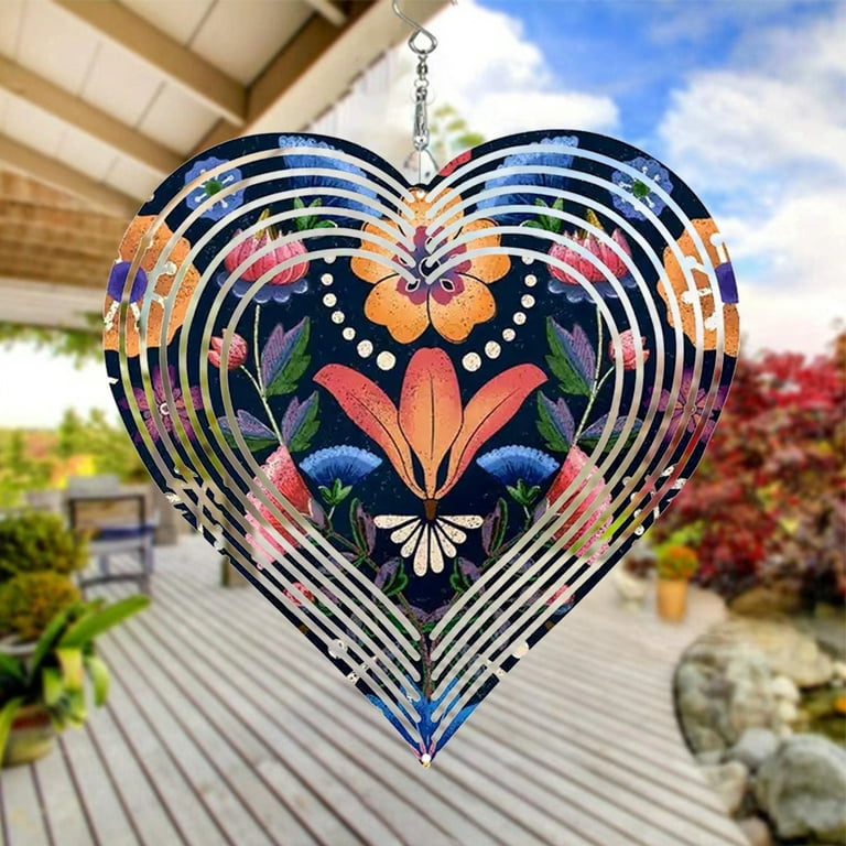 4PCS Sublimation Wind Spinner Blanks Hanging Ornaments Wind Powered  Sculpture For Yards Gardens Decoration 
