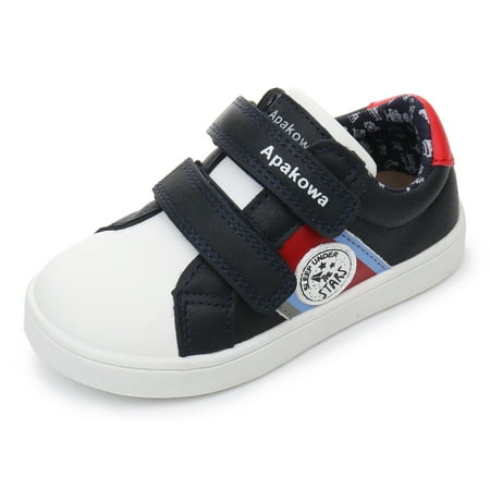 

Blikcon Kids Boys Hook and Loop Sneakers (Color : Navywhite Size : 9 Toddler)