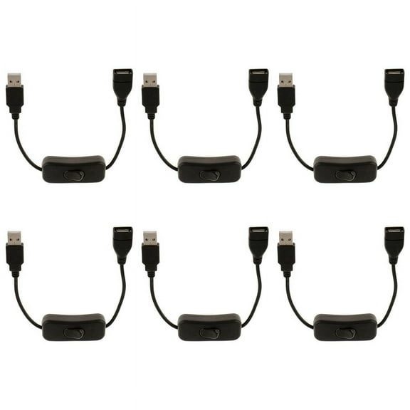6X USB A Male to Female Extension Cable with Switch on /