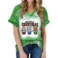 thumbnail image 1 of Camisas Navideñas Para Mujer, Blusas Con Estampado de Letras Divertidas de Verano, Camisetas Informales Con Cuello en V, Camisetas de Manga Corta Odeerbi ODB195642, 1 of 6