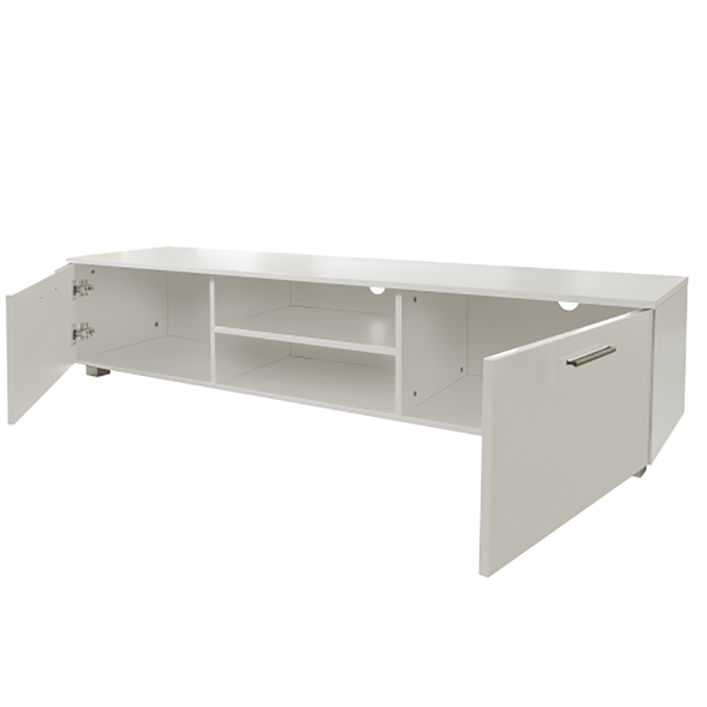 Kepooman TV Cabinet, Media Console with Two Doors, Large Storage Space, Easy to Install, White Kepooman TV Cabinet, Media Console with Two Doors, Large Storage Space, Easy to Install, White