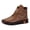 Brown, variant on Women's Winter Snow Combat Boots Fuzzy Lined Leather High Top Flat Ankle Boots with Adjustable Hook and Loop Outdoor Non Slip Walking Shoes Brown 6.5