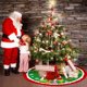 thumbnail image 4 of Falda para árbol de Navidad, 48 pulgadas, suave y divertida, con adornos navideños, decoración navideña para fiestas de estilo rústico (A), 4 of 8