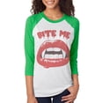 thumbnail image 1 of Halloween Vampire Bite Me T-Shirt Raglan Unisexe, 1 of 1