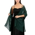 thumbnail image 5 of Chiffon Shawl, Yigetop Women Chiffon Shawls and Wraps for Evening Dresses, Elegant Soft Sheer Chiffon Stole Bride Wedding Scarf Black Shawl Green One Size, 5 of 5