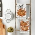 thumbnail image 3 of luyaa Orange Buffalo Plaid Leaves Pumpkin Fall Kitchen Towels Dish Towels, 18x26 Inch Farmhouse Decoration Hand Towels Set of 2, 3 of 6