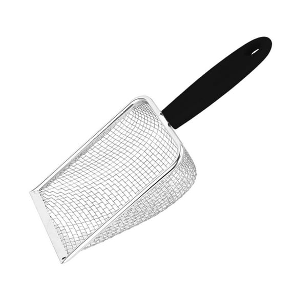 jicheng Beach Mesh Shovel Fast Sifting Practical Ergonomic Handle Lightweight Sifter Black