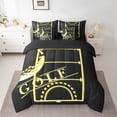 thumbnail image 2 of YST Sports Comforter Set, 7-Piece, Queen Size, Black Yellow, Sports Theme, 2 of 4