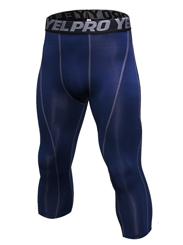 Men Compression Tight Base Layer Long Black Spandex Gym Fit Athletic Pants P13 
